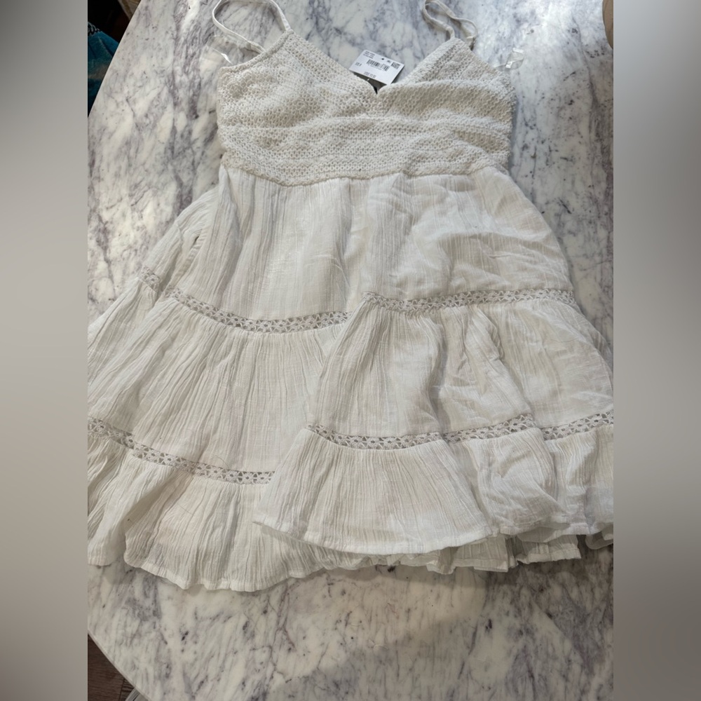 American Eagle Outfitters Cream Lace Mini Dress